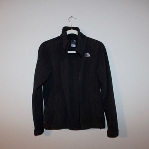 Black North Face zip up fleece jacket